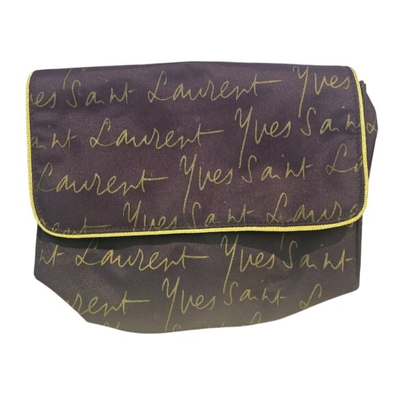 Yves Saint Laurent YSL Parfums Makeup Cosmetic Bag Toiletry Travel Pouch Purple - Picture 1 of 9